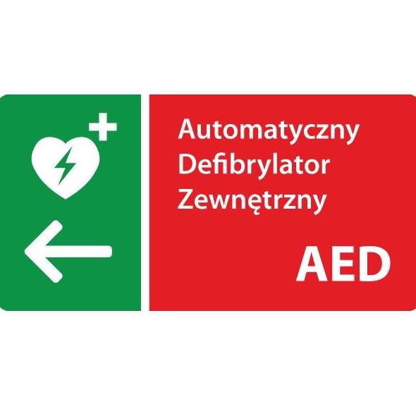 Oznaczenia Defibrylatorów AED Kredos AED w Lewo