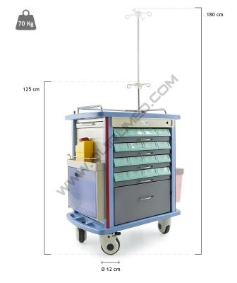 Wózki do dystrybucji leków Hebei Pukang Medical Instruments 612-F45