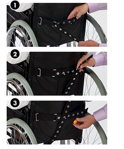 Pasy, uprzęże, kamizelki bezpieczeństwa do wózków inwalidzkich Medicare System Salvaclip