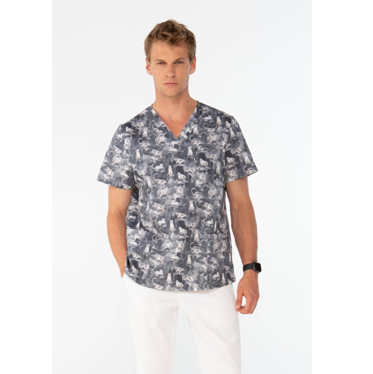 Bluzy, marynarki, żakiety medyczne Louis Lanier SNOW LEOPARD