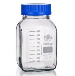Butelki szklane SIMAX kwadratowa z plastikową nakrętką