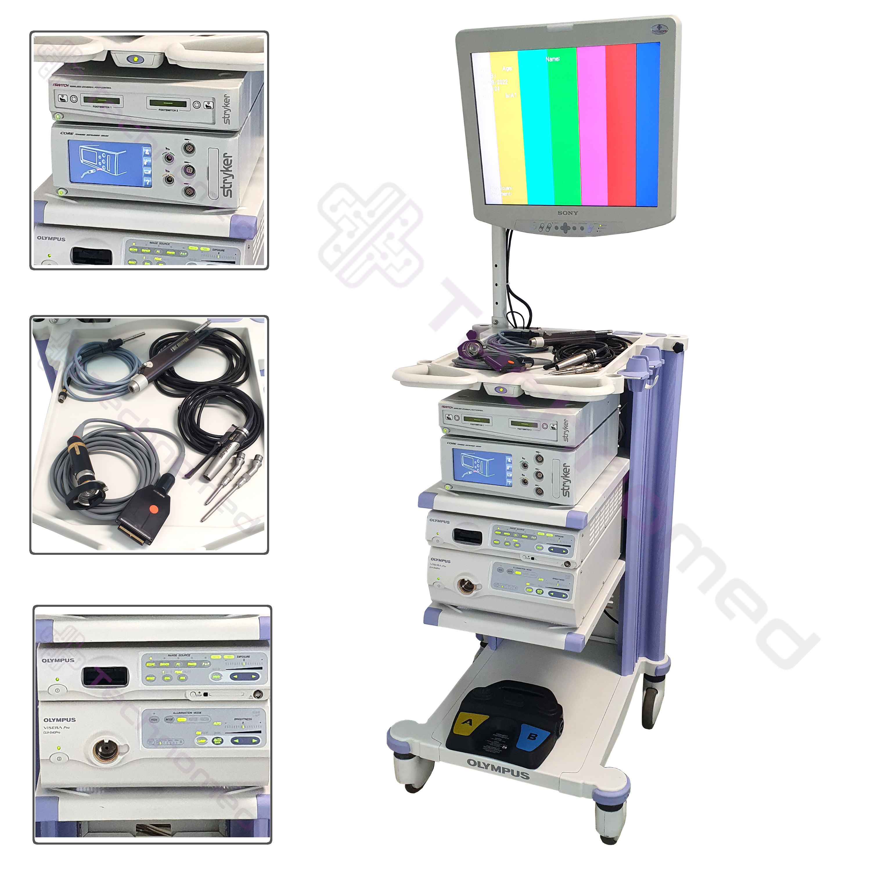 Endoskopy weterynaryjne giętkie używane i akcesoria Olympus Zestaw endoskopowy OLYMPUS/STRYKER - Technomed rekondycjonowane