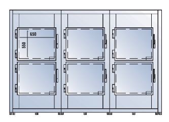 Komory chłodnicze na zwłoki Pathomed Komora 6 ciał (6 drzwi 650 mm) pozioma ISO 6