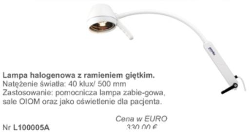 Lampy zabiegowe pojedyncze Provita L100005A