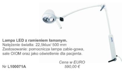 Lampy zabiegowe pojedyncze Provita L100071A