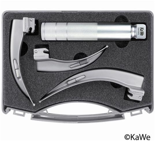 Laryngoskopy KaWe Zestaw Macintosh C (1 uchwyt, 3 łyżki, walizka)