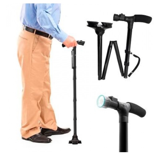 Laski inwalidzkie B/D Składana i regulowana laska z latarką