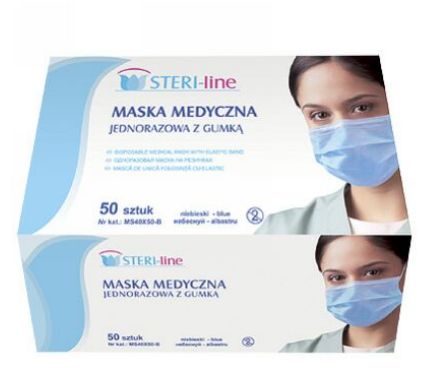 Maski chirurgiczne STERI-line Jednorazowa maska medyczna 50szt. STERI-line