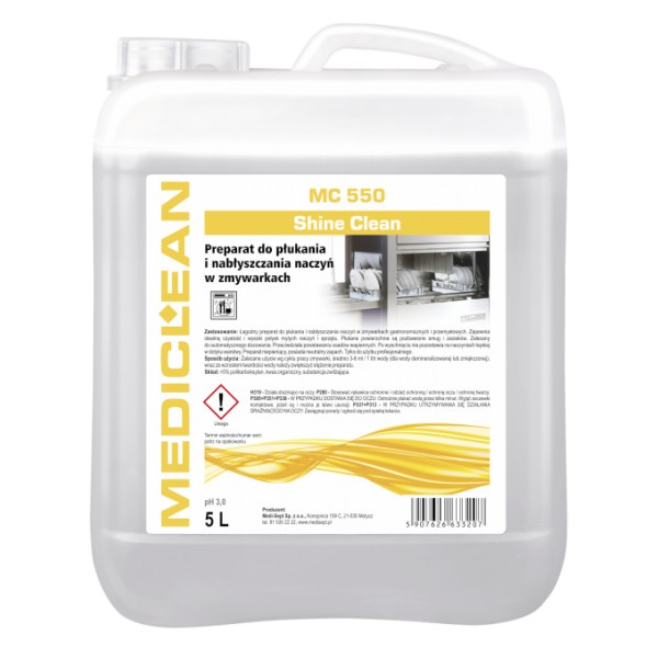 Maszynowe mycie naczyń Mediclean MC 550 Shine Clean