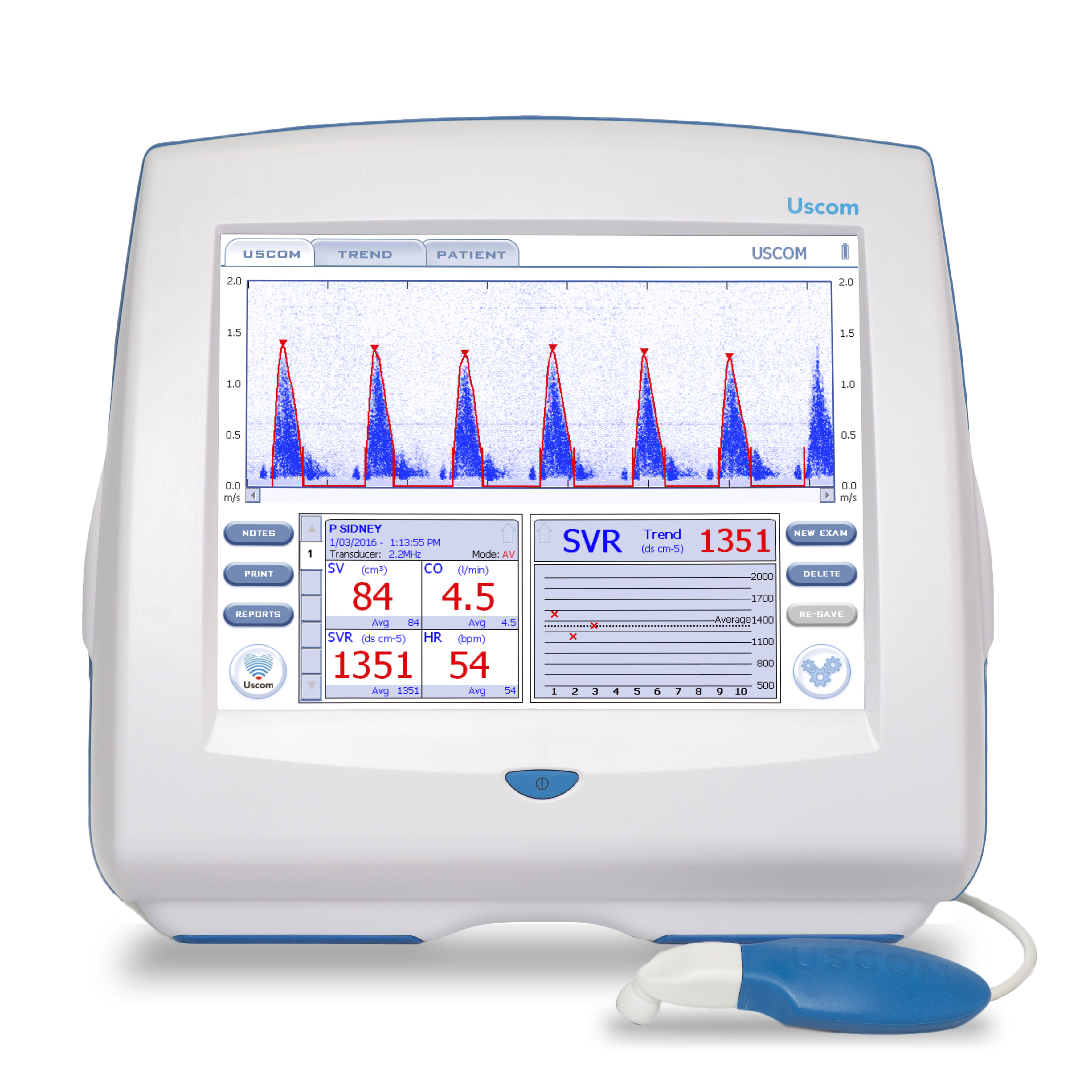 Monitory do pomiarów hemodynamicznych serca i krwi Uscom USCOM 1A