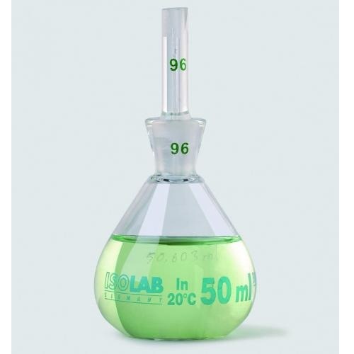 Piknometry szklane ISOLAB kalibrowane szkło borokrzemianowe 3.3