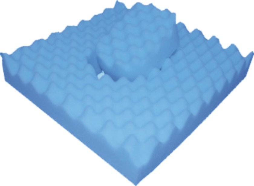 Poduszki z tworzywa - przeciwodleżynowe do wózków inwalidzkich Reha Fund SuperJeż z otworem 4115