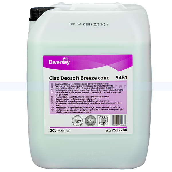 Preparaty do prania końcowego i uszlachetniania bielizny Diversey Clax Deosoft Breeze Conc 54B1