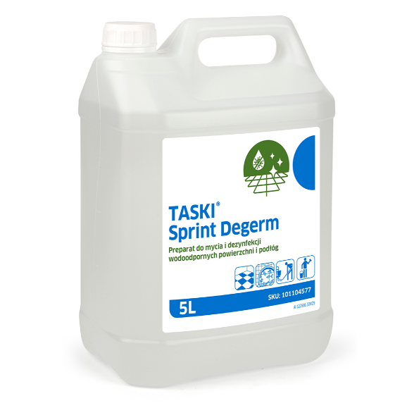 Preparaty myjące do powierzchni ponad podłogowych Diversey TASKI Sprint Degerm E2e