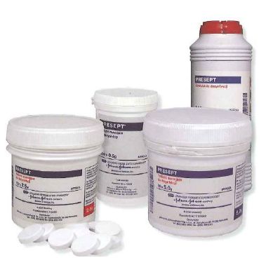 Proszek żelujący (absorbent odpadów ciekłych) ASP / Johnson & Johnson Presept - dezaktywacja płynów ustrojowych i krwi.