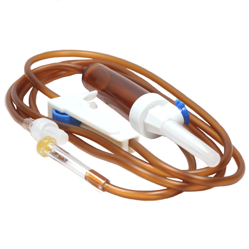 Przyrządy do przetaczania płynów infuzyjnych i krwi B/D Przyrząd do infuzji bursztynowy, bez DEHP, dren 150cm