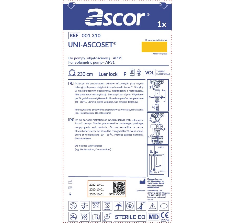 Przyrządy do przetaczania płynów infuzyjnych i krwi ASCOR MED UNI-ASCOSET