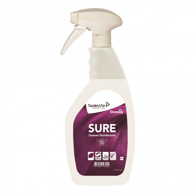 Ręczne mycie Diversey SURE Cleaner Disinfectant Spray