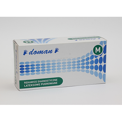 Rękawice medyczne Doman Lateksowe pudrowane