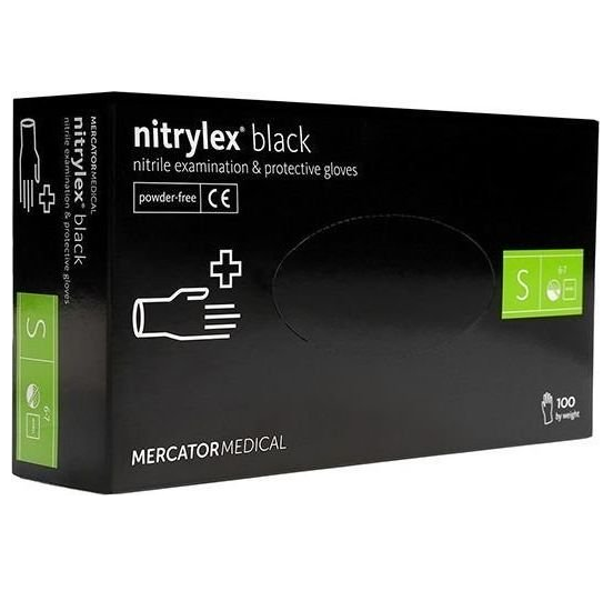 Rękawice medyczne Mercator Medical nitrylowe bezpudrowe S