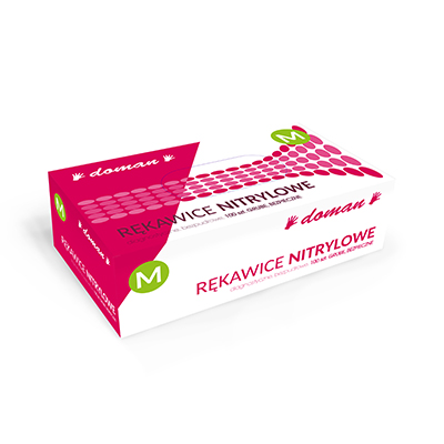 Rękawice medyczne Doman nitrylowe niebieskie (XS, S, M, L, XL)