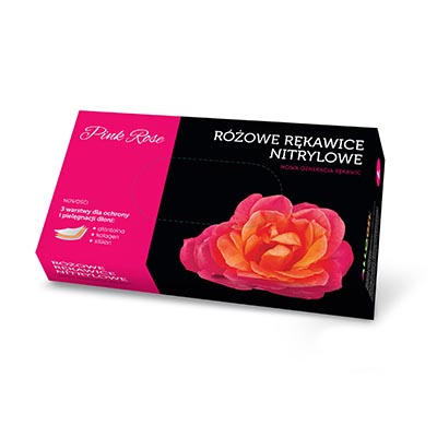 Rękawice medyczne Doman nitrylowe różowe