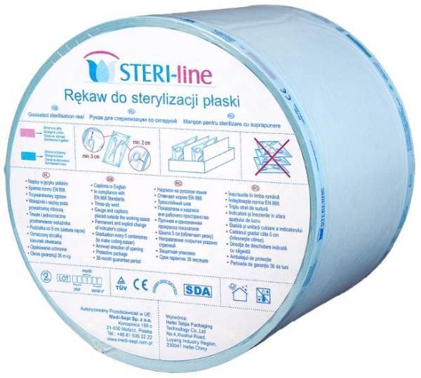 Rękawy papierowo – foliowe płaskie STERI-line Rękaw do sterylizacji płaski
