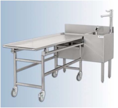 Stoły i wózki do mycia zwłok Pathomed Wózek do toalety i prezentacji zwłok
