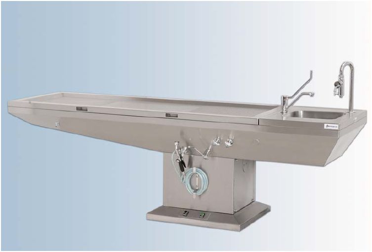 Stoły sekcyjne Pathomed Stół sekcyjny wentylowany z regulacją wysokości