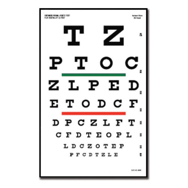 Tablice okulistyczne do badania ostrości wzroku GIMA 31303