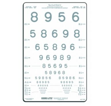 Tablice okulistyczne do badania ostrości wzroku Good-lite Cyfry LEA 2,5% 52081