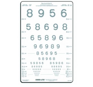 Tablice okulistyczne do badania ostrości wzroku Good-lite Cyfry LEA 25% 52084