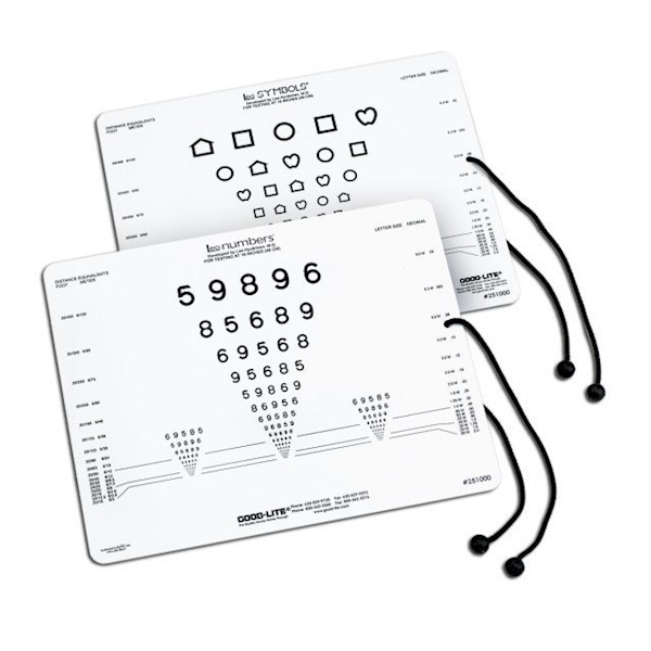 Tablice okulistyczne do badania ostrości wzroku Good-lite Cyfry / Symbole LEA 52018