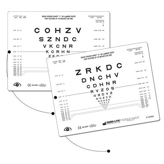 Tablice okulistyczne do badania ostrości wzroku Good-lite Litery SLOAN 52090