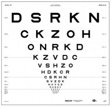 Tablice okulistyczne do badania ostrości wzroku Good-lite Litery SLOAN ETDRS ORIGINAL SERIES CHART 2 52098