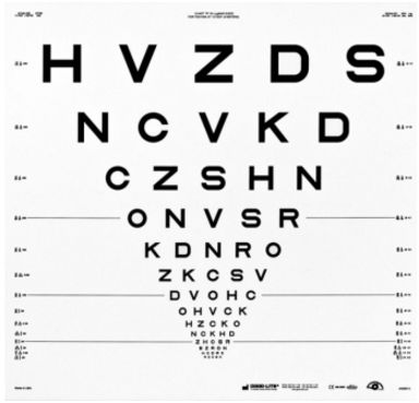 Tablice okulistyczne do badania ostrości wzroku Good-lite Litery SLOAN ETDRS ORIGINAL SERIES CHART R 52037
