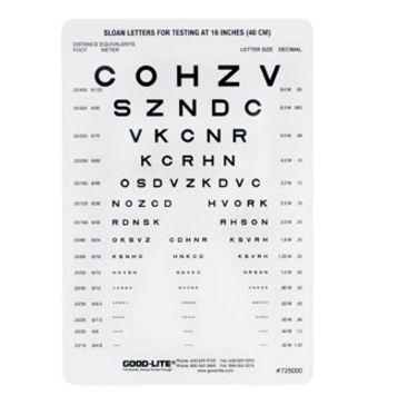 Tablice okulistyczne do badania ostrości wzroku Good-lite Litery Sloana (40 cm) 52198