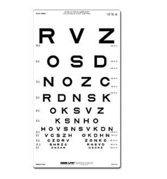 Tablice okulistyczne do badania ostrości wzroku Good-lite Litery Sloana (6 metrów) 52199