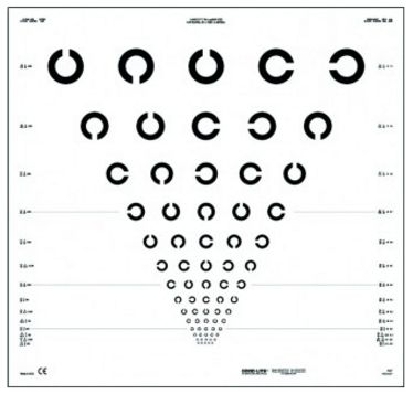 Tablice okulistyczne do badania ostrości wzroku Good-lite Pierścienie Landolt C ETDRS 52063