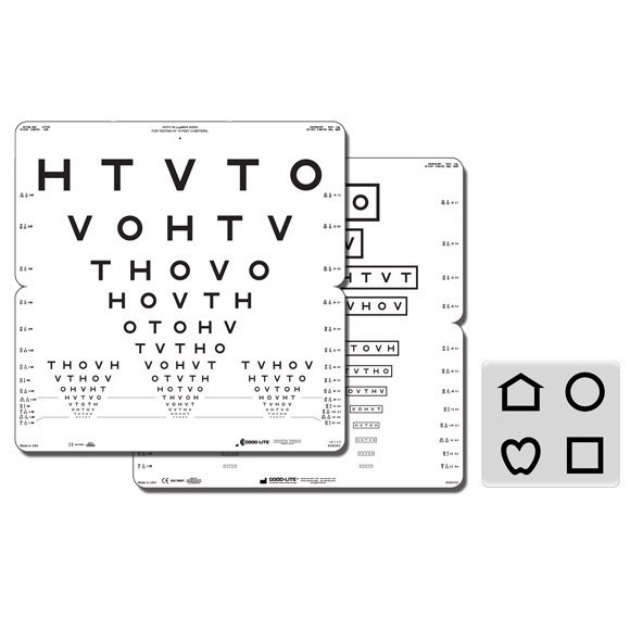 Tablice okulistyczne do badania ostrości wzroku Good-lite Symbole HOTV Massachusetts 52214