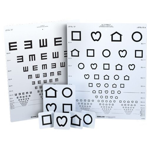 Tablice okulistyczne do badania ostrości wzroku Good-lite Symbole LEA / Haki 52035