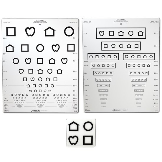 Tablice okulistyczne do badania ostrości wzroku Good-lite Symbole LEA Massachusetts / ETDRS 52014