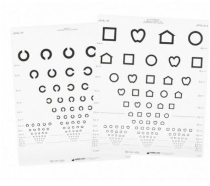Tablice okulistyczne do badania ostrości wzroku Good-lite Symbole LEA / Pierścienie Landolt C 52045