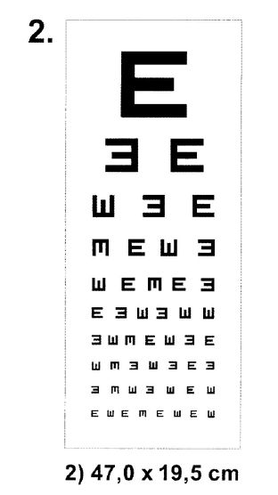 Tablice okulistyczne do badania ostrości wzroku Sprzęt optyczny i medyczny Tablice do dali 2