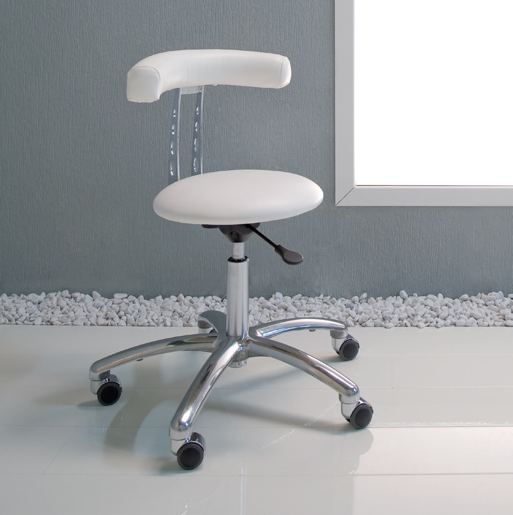 Taborety medyczne i laboratoryjne GHARIENI Krzesło kosmetyczne z oparciem w kształcie banana +