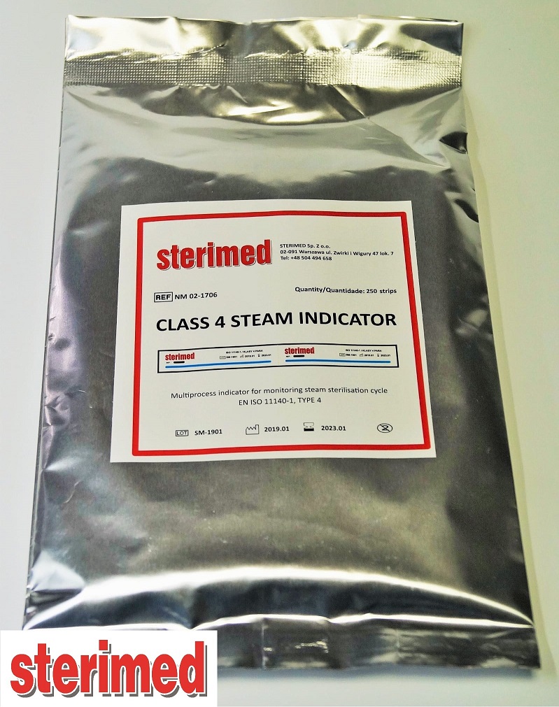 Testy chemiczne do sterylizacji parowej Sterimed paskowe kl.IV