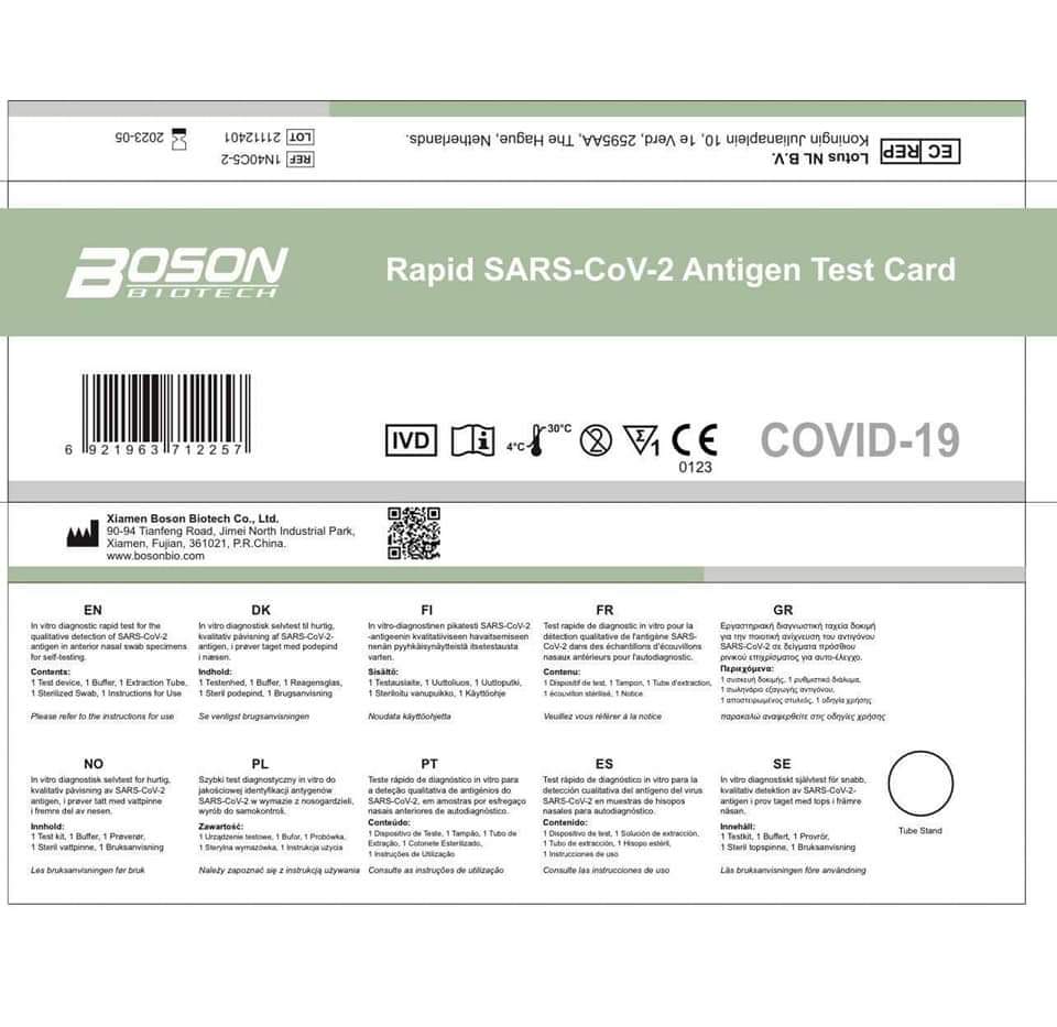 Testy do wykrywania obecności koronawirusa SARS-CoV-2 (COVID-19) Boson Rapid SARS-CoV-2