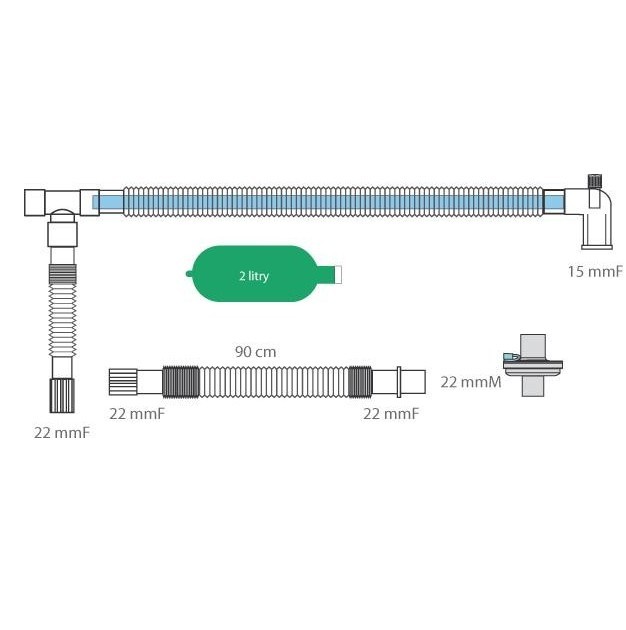 Układy oddechowe do aparatów do znieczulenia Altera Altech współosiowy