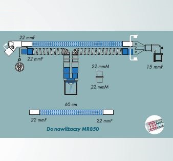 Układy oddechowe do respiratorów R-Vent Medikal Obwody z pojedynczym ramieniem podgrzewanym 23214001 53214001