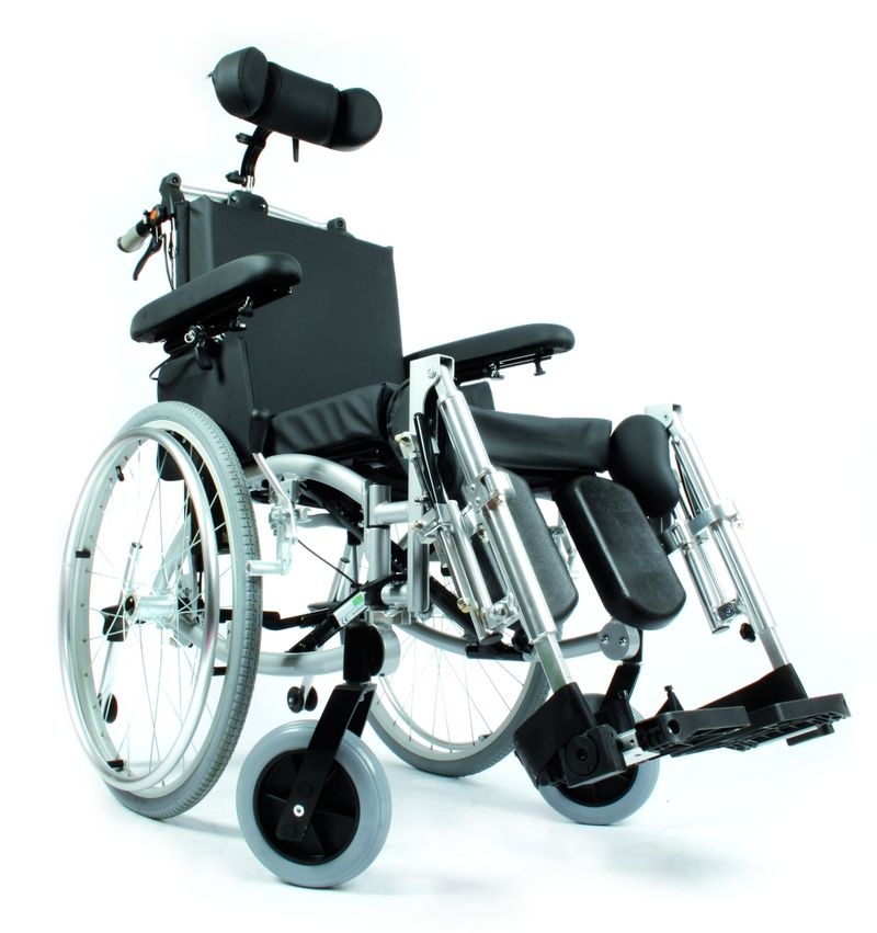 Wózki inwalidzkie standardowe mdh sp. z o.o. Wózek inwalidzki specjalny stabilizujący plecy i głowę z funkcją toalety COMFORT - siedzisko 42 cm